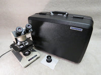 Olympus BH-2 BHTU microscope with 4 objectives, 2 condensers (Abbe, Darkfield), case