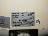 Clay Adams Sero-Fuge 2001 Benchtop Centrifuge w/ Rotor & Manual - VIDEO!