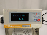 A&D SV-10A VIBRO Tuning Fork Viscometer 0.3 to 10,000 cp Hard Case, Stand, Accessories