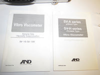A&D SV-10A VIBRO Tuning Fork Viscometer 0.3 to 10,000 cp Hard Case, Stand, Accessories