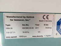 Hettich Immucor Gamma 1004-26 ImmuSpin Centrifuge w/ Rotor - Exceptional Condition!
