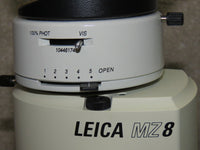 Leica MZ8 inspection stereo microscope w/ 10446194 phototube