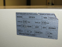 Tuttnauer 3870EA Automatic Autoclave Steam Sterilizer Air Dryer & Printer