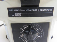 Clay Adams Compact II Benchtop Centrifuge w/ Fixed Angle 2x15mL tube rotor
