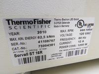 Thermo Scientific Sorvall ST16R Refrigerated Centrifuge w/ TX-200 Rotor & Buckets