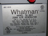 Whatman Zero Air Generator, Model 76-803 - PARTS or REPAIR