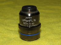 OLYMPUS UPLANFL N 60x/0.90 / 0.11-0.23 / FN26.5 UIS 2 MICROSCOPE LENS JAPAN