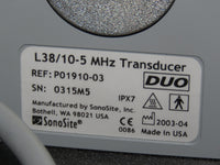 Sonosite 180 Plus, Docking Station, Printer Monitor, C60, L38, L25 Transducers, New battery