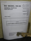 IEC Centrifuge HN-SII with 215 Rotor with 305, 303 Tubes and Manual - GREAT!