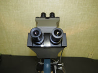 Vintage Olympus Dual Head Microscope with DO 1.25x, Objectives - Blue base