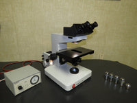 Leitz Wetzlar Dialux 20 Microscope Quintuple turret w/ NPL FLUOTAR 63 40 25 10 4 Objectives